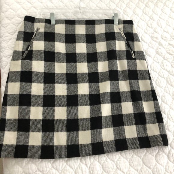 WOOL BLACK AND WHITE SKIRT - Picture 1 of 2